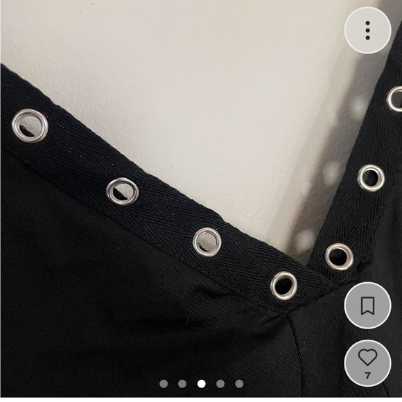 Shein Curve black slip dress with grommet trim and straps - Picture 2 of 5